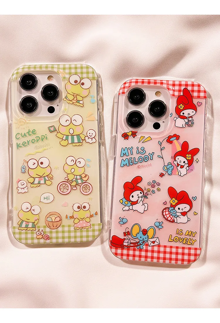 Japanese Cartoon Vintage Style | My Melody Keroppo iPhone Case 11 12 13 14 15 Pro Promax