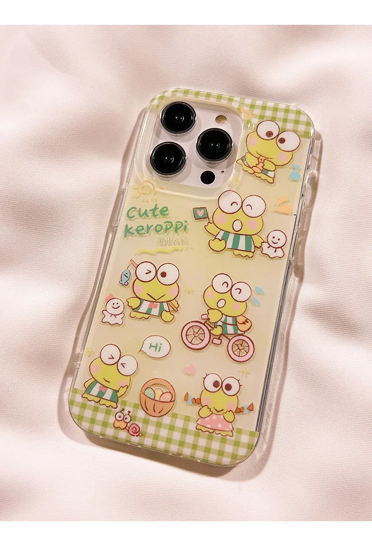 Japanese Cartoon Vintage Style | My Melody Keroppo iPhone Case 11 12 13 14 15 Pro Promax