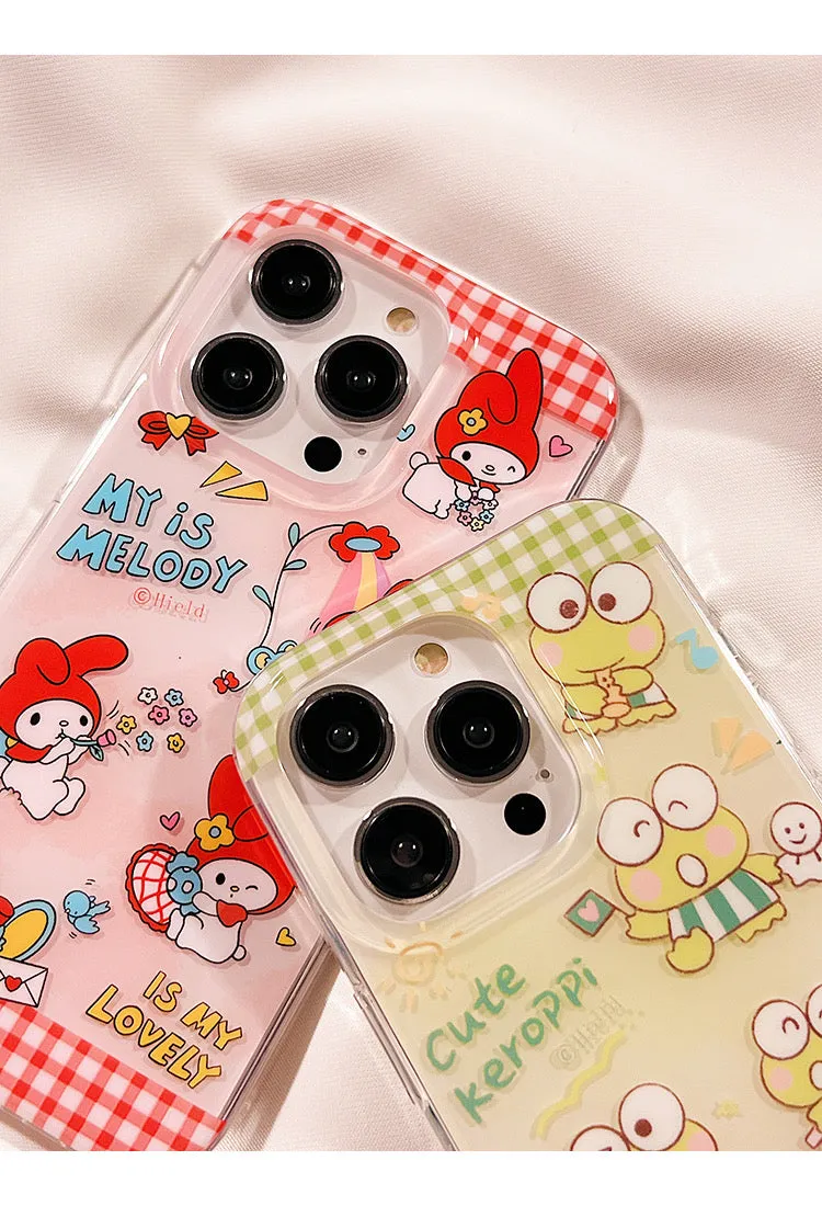 Japanese Cartoon Vintage Style | My Melody Keroppo iPhone Case 11 12 13 14 15 Pro Promax