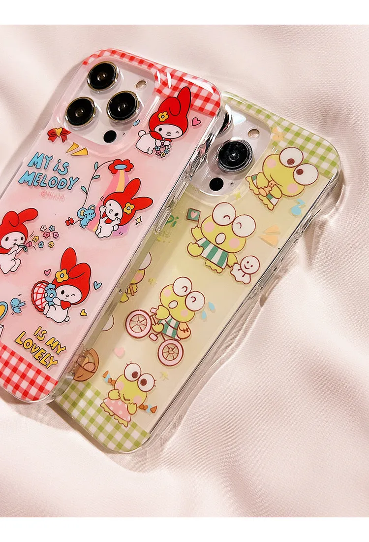 Japanese Cartoon Vintage Style | My Melody Keroppo iPhone Case 11 12 13 14 15 Pro Promax