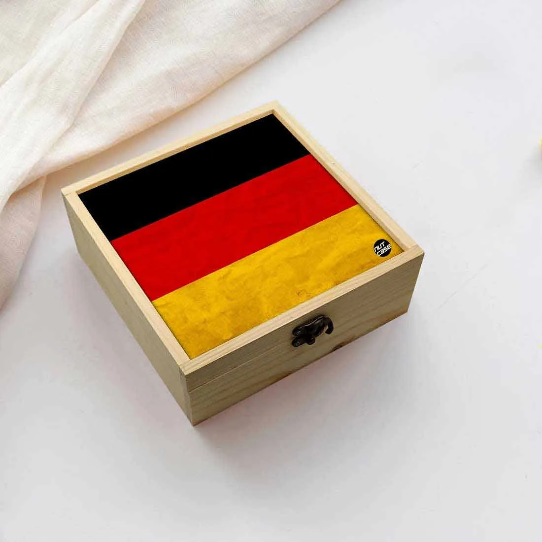 Jewellery Box Makepup Organizer -  Germany Vintage Distressed Flag