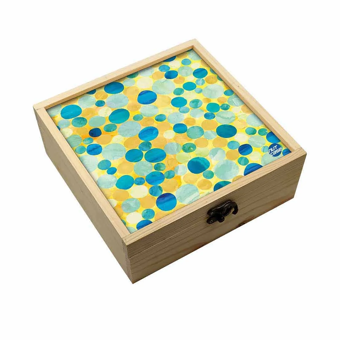 Jewellery Box Makepup Organizer -  Green Marble Dots