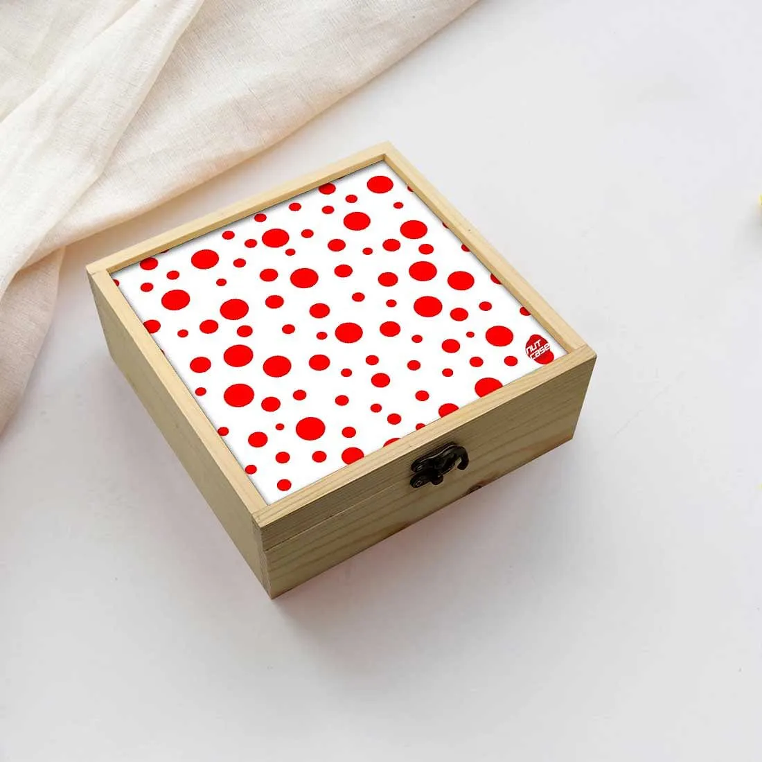 Jewellery Box Makepup Organizer -  Red Dots Circle