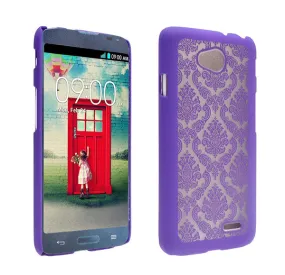 L70 | Optimus L70 | MS323 | D325 Case, Ultra Slim Damask Vintage Case Cover - Purple