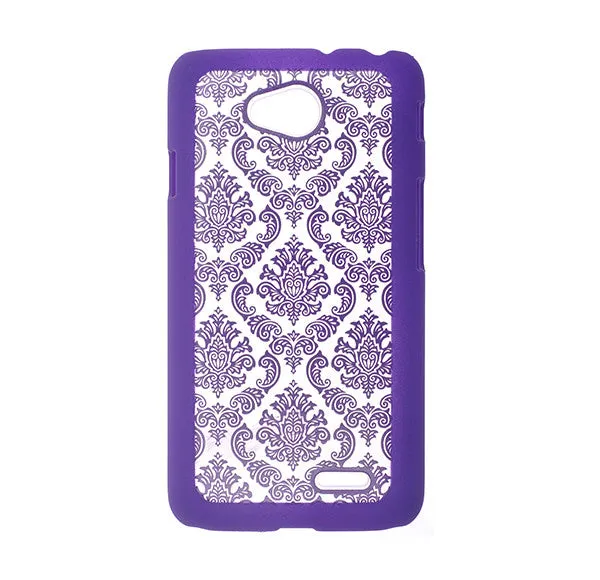 L70 | Optimus L70 | MS323 | D325 Case, Ultra Slim Damask Vintage Case Cover - Purple