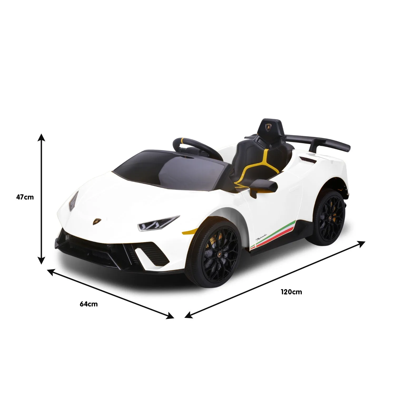 Lamborghini Performante Kids Electric Ride On Car Remote Control by - White