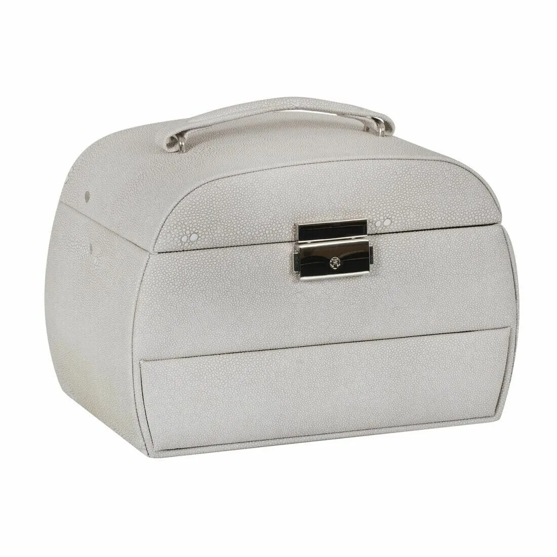 Large Lockable Jewellery Box With Faux Leather Travel Case