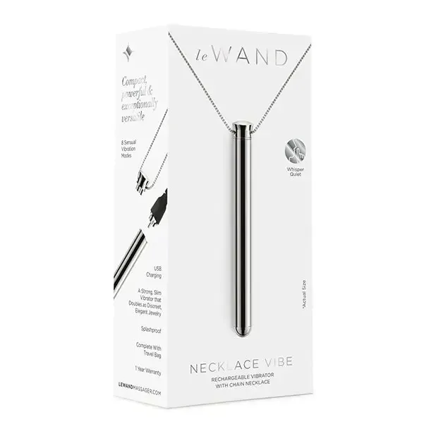 Le Wand Necklace Vibe Discreet Jewelry Vibrator Silver