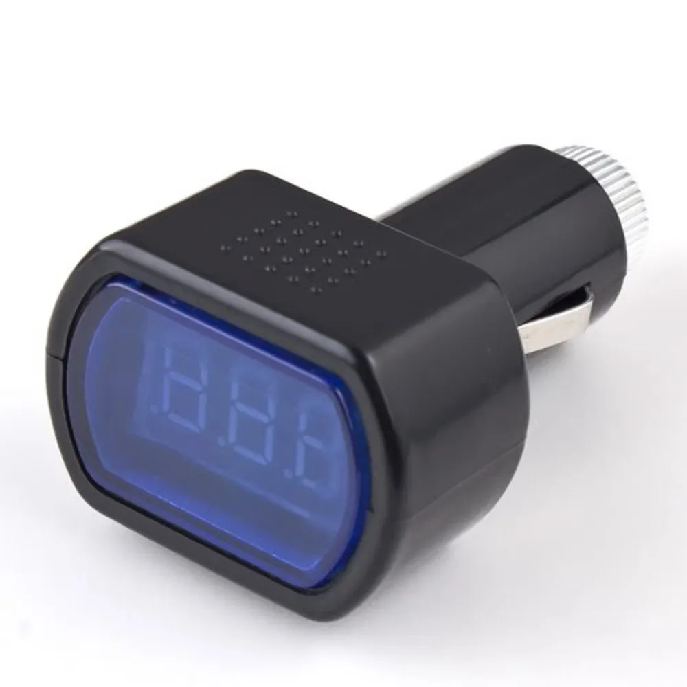 LED Digital Display Cigarette Lighter Electric Voltage Meter For Auto Car Vehicle Battery Monitor Voltmeter Black