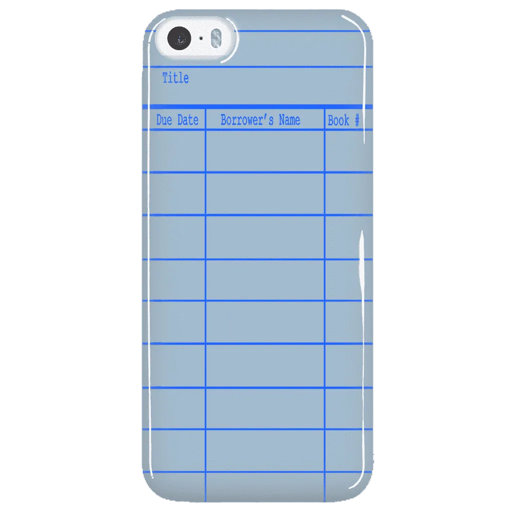 Library Card Phone Case Blue