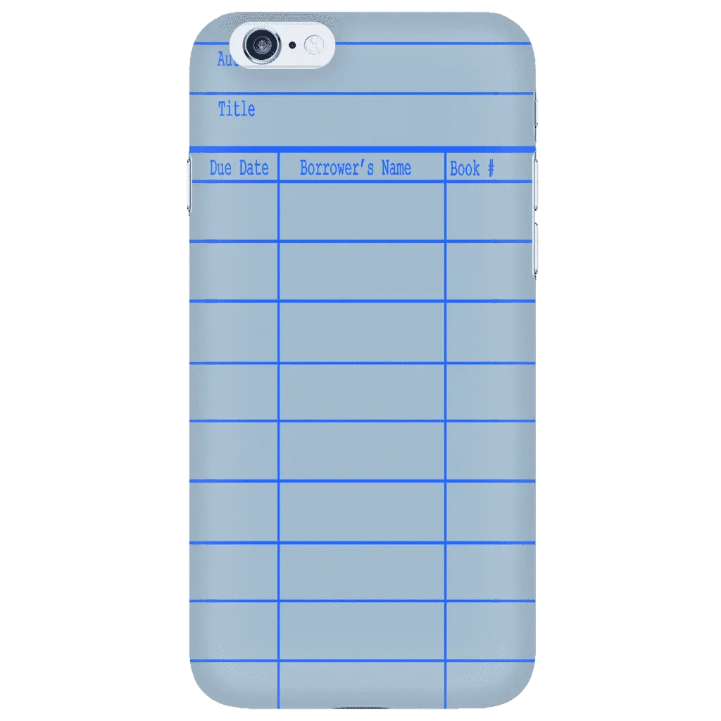 Library Card Phone Case Blue