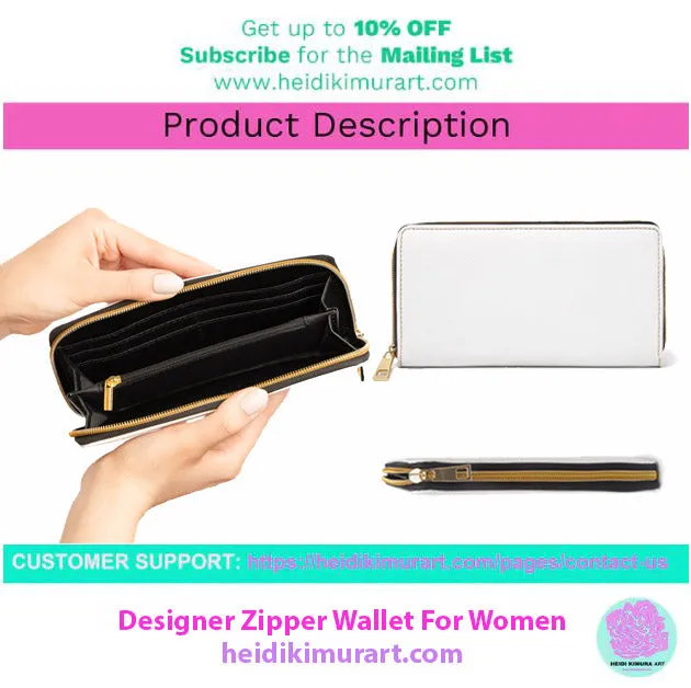 Light Green Color Zipper Wallet, Solid Green Color Long Compact Designer Premium Quality Women's Wallet