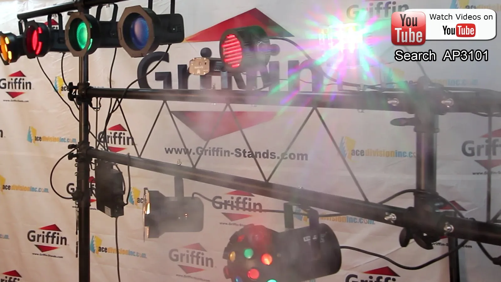 Light Truss Stand System by GRIFFIN - I-Beam Trussing Set & DJ Booth Platform Kit - Hanging Mount Lighting Package for Music Gear, PA Speakers