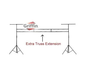 Light Truss Stand System by GRIFFIN - I-Beam Trussing Set & DJ Booth Platform Kit - Hanging Mount Lighting Package for Music Gear, PA Speakers