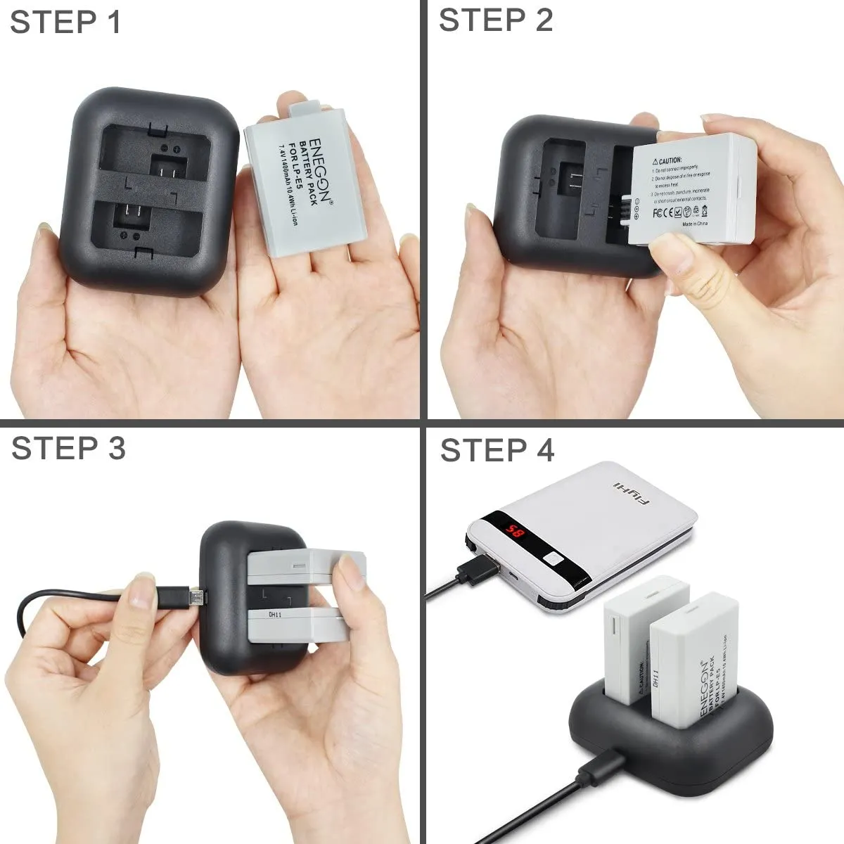 LP-E5 Replacement Battery (2-Pack) and Rapid Dual Charger