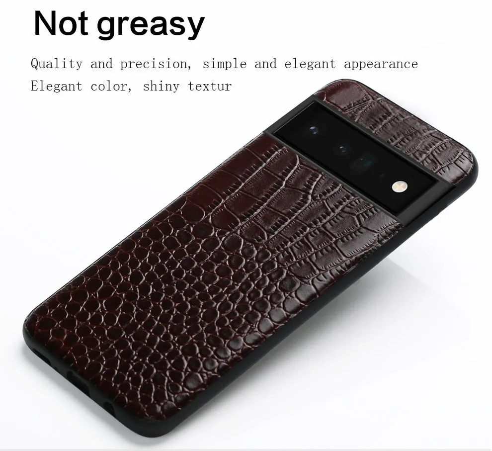 Luxury Genuine Cowhide Leather 360 Full Protective Phone Case For Google Pixel