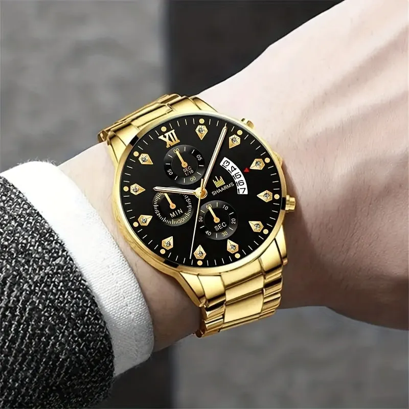 Luxury Rome Fashion Quartz Watch with Calendar  Bracelet