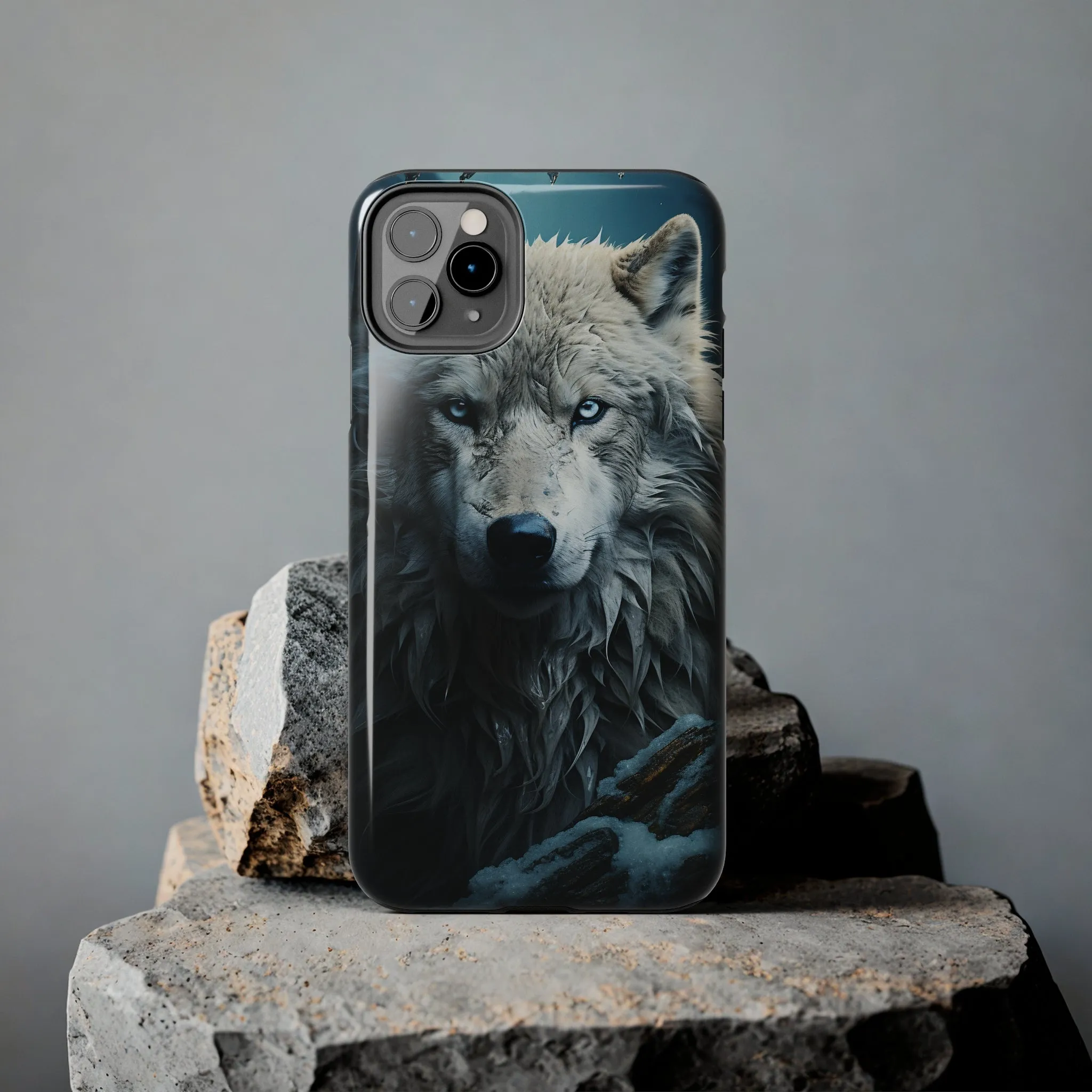 Majestic White Wolf Digital print Design Tough Phone Case compatible with a large variety of iPhone models, Gift, Phone Case