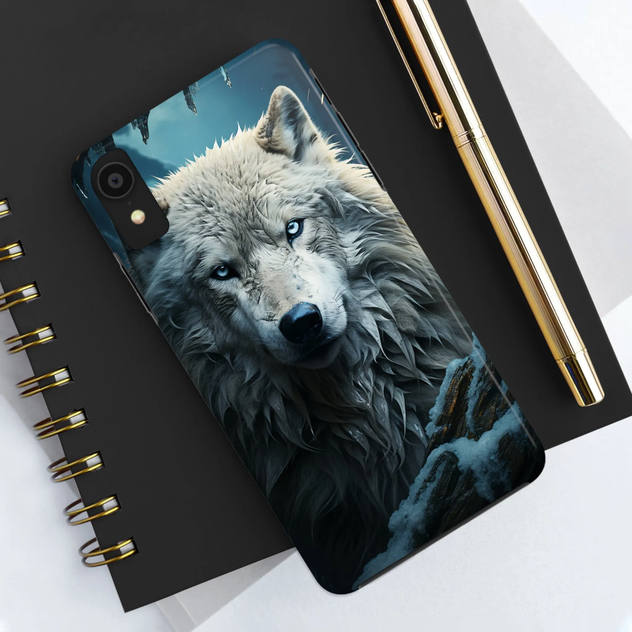 Majestic White Wolf Digital print Design Tough Phone Case compatible with a large variety of iPhone models, Gift, Phone Case