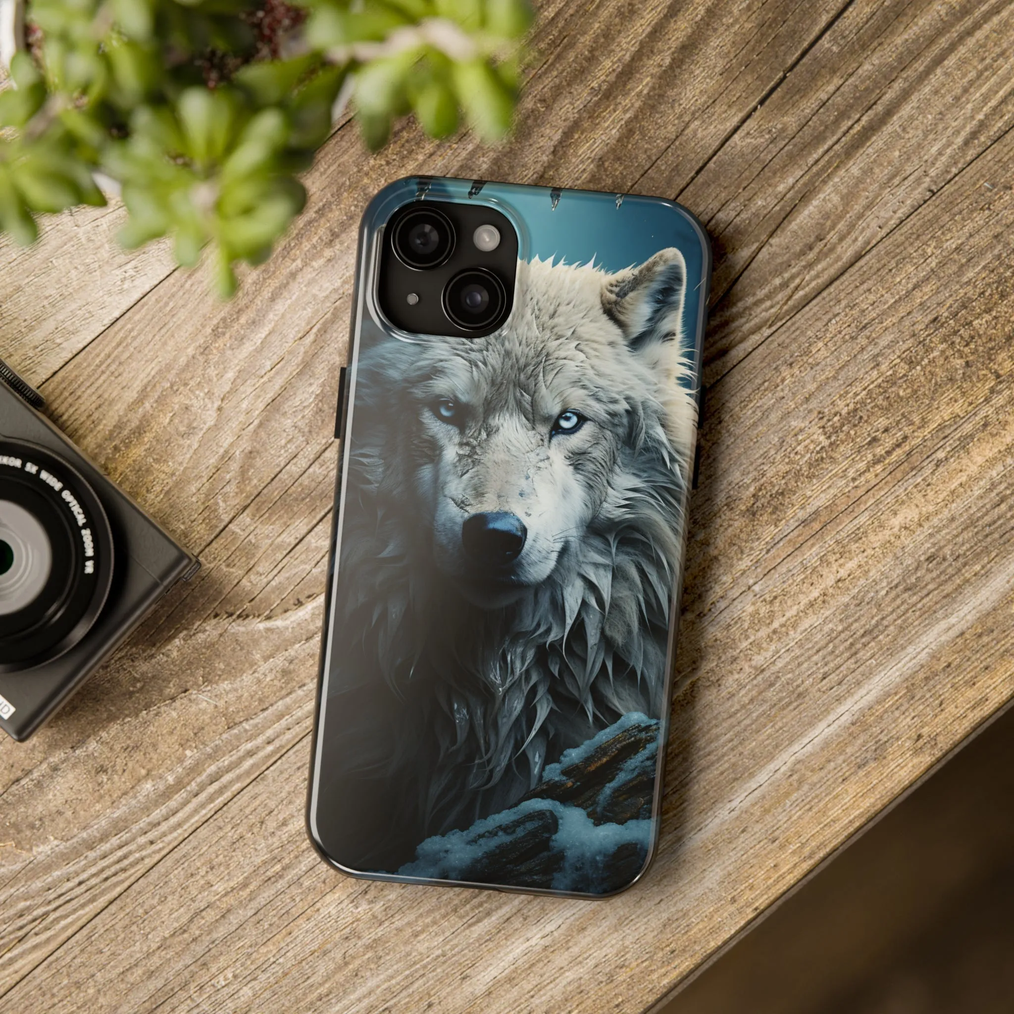 Majestic White Wolf Digital print Design Tough Phone Case compatible with a large variety of iPhone models, Gift, Phone Case