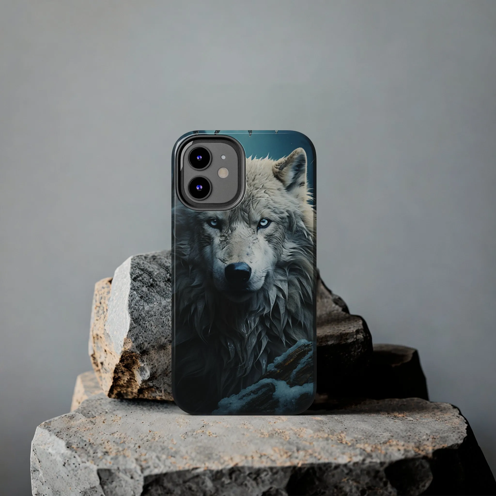 Majestic White Wolf Digital print Design Tough Phone Case compatible with a large variety of iPhone models, Gift, Phone Case