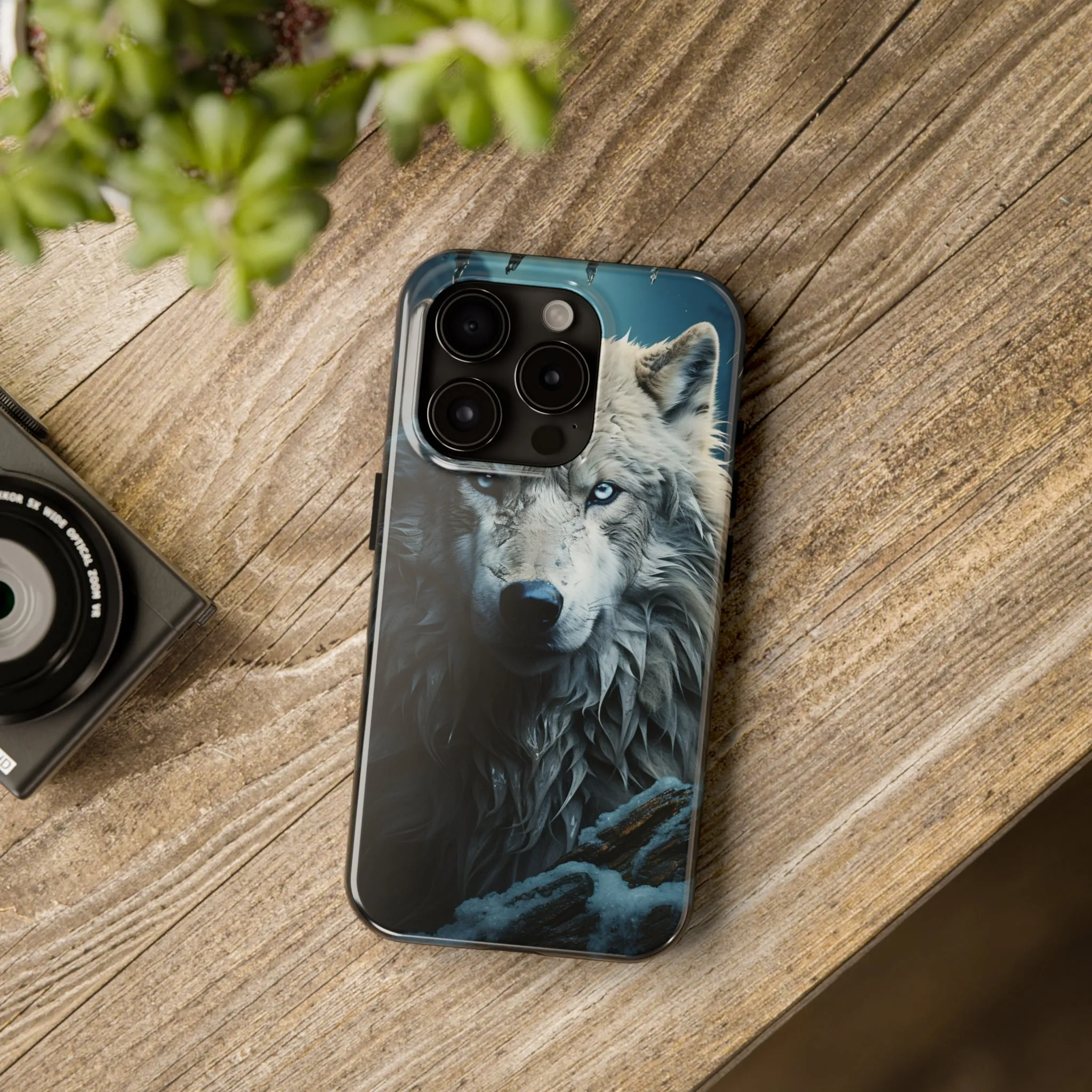 Majestic White Wolf Digital print Design Tough Phone Case compatible with a large variety of iPhone models, Gift, Phone Case