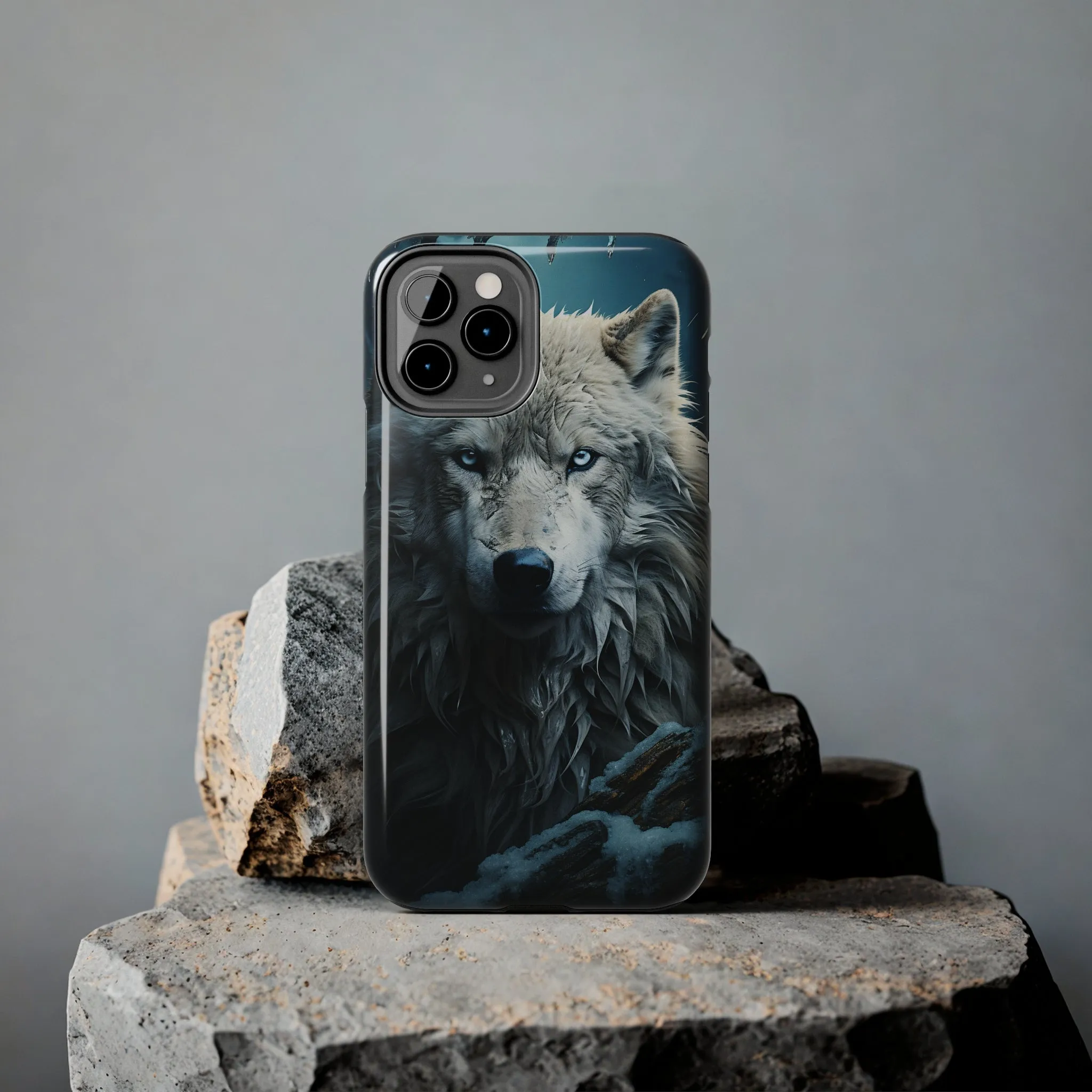 Majestic White Wolf Digital print Design Tough Phone Case compatible with a large variety of iPhone models, Gift, Phone Case