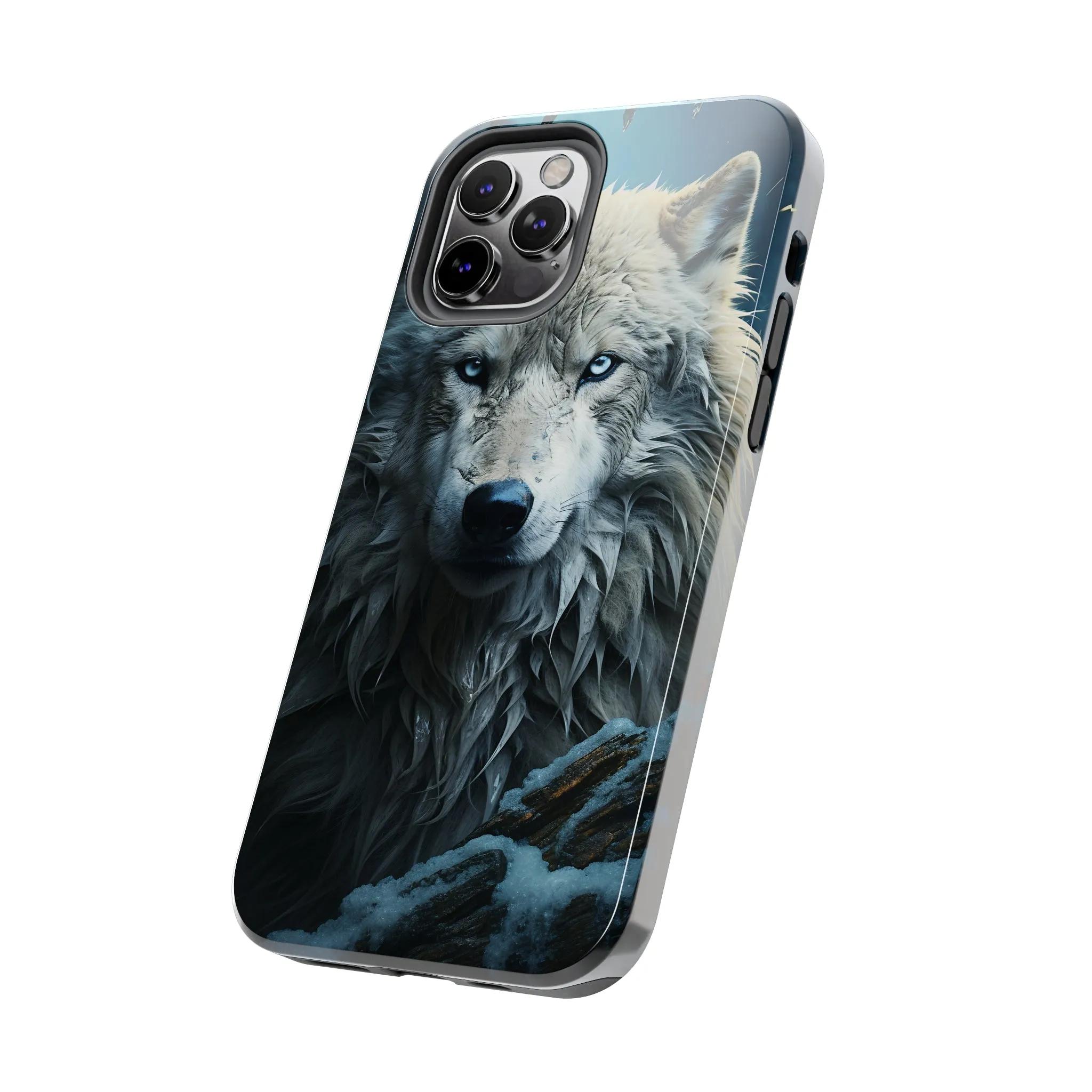 Majestic White Wolf Digital print Design Tough Phone Case compatible with a large variety of iPhone models, Gift, Phone Case