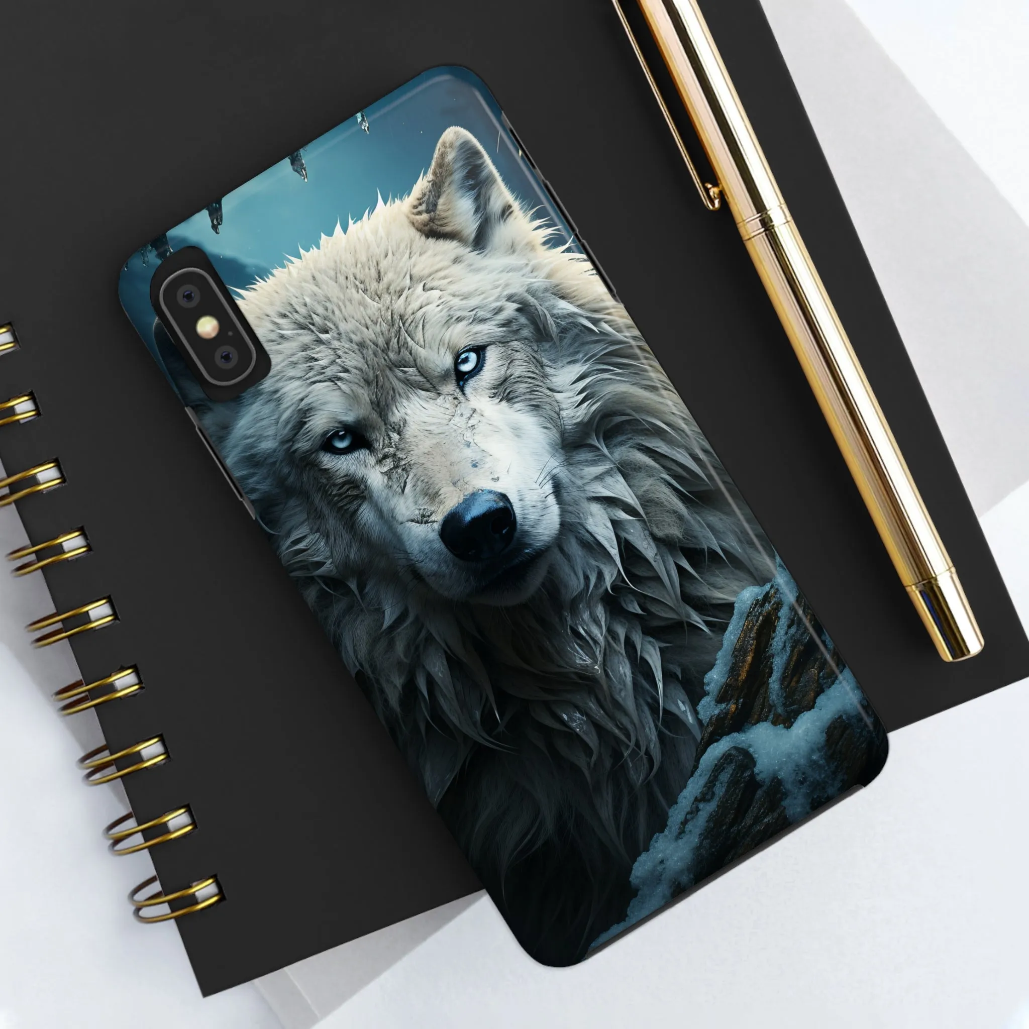 Majestic White Wolf Digital print Design Tough Phone Case compatible with a large variety of iPhone models, Gift, Phone Case