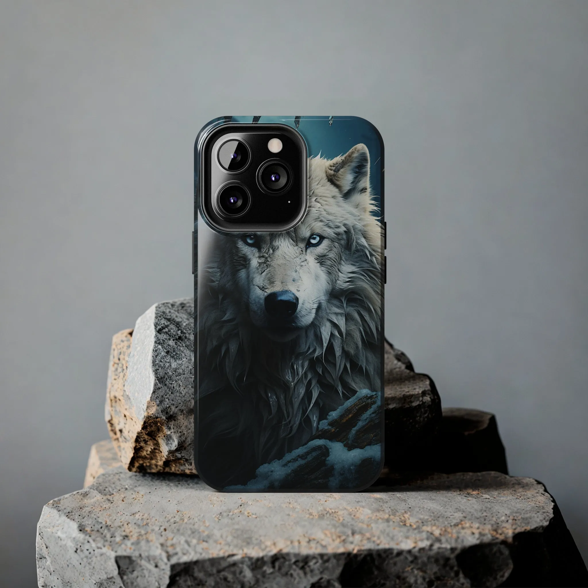 Majestic White Wolf Digital print Design Tough Phone Case compatible with a large variety of iPhone models, Gift, Phone Case