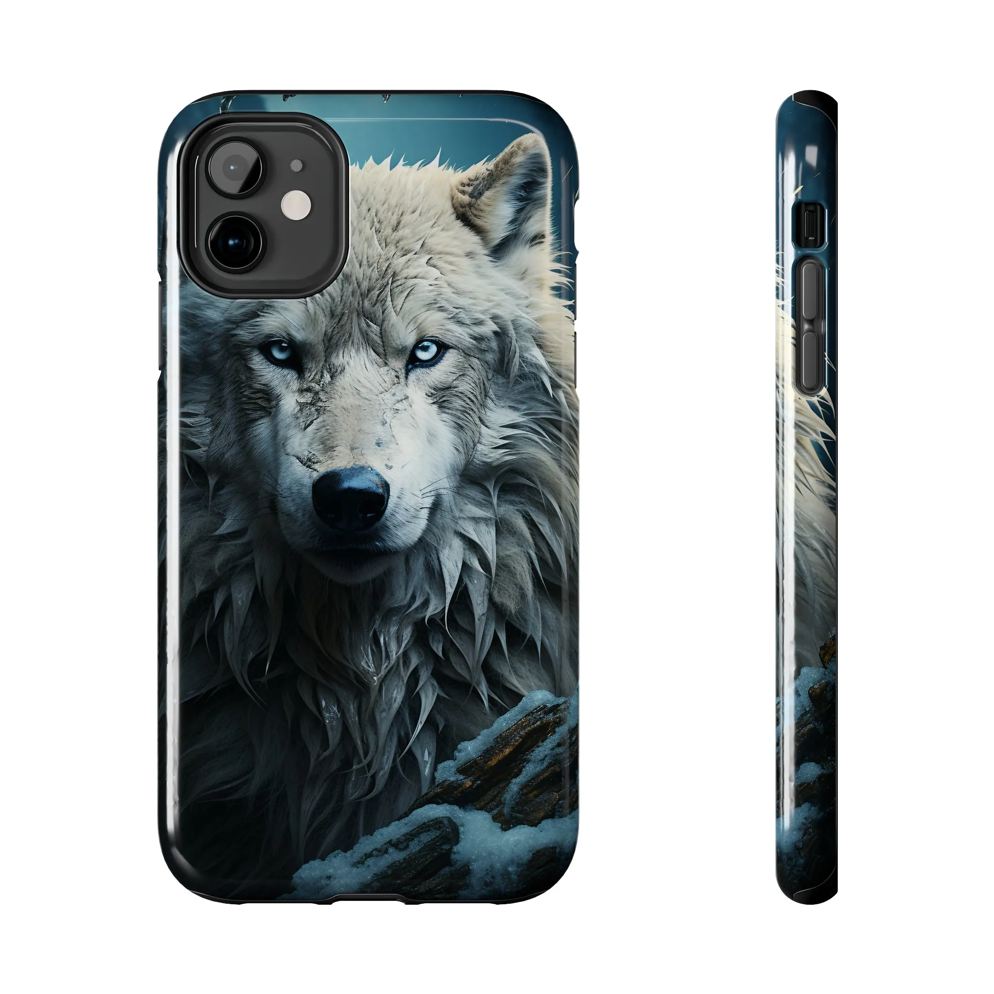 Majestic White Wolf Digital print Design Tough Phone Case compatible with a large variety of iPhone models, Gift, Phone Case