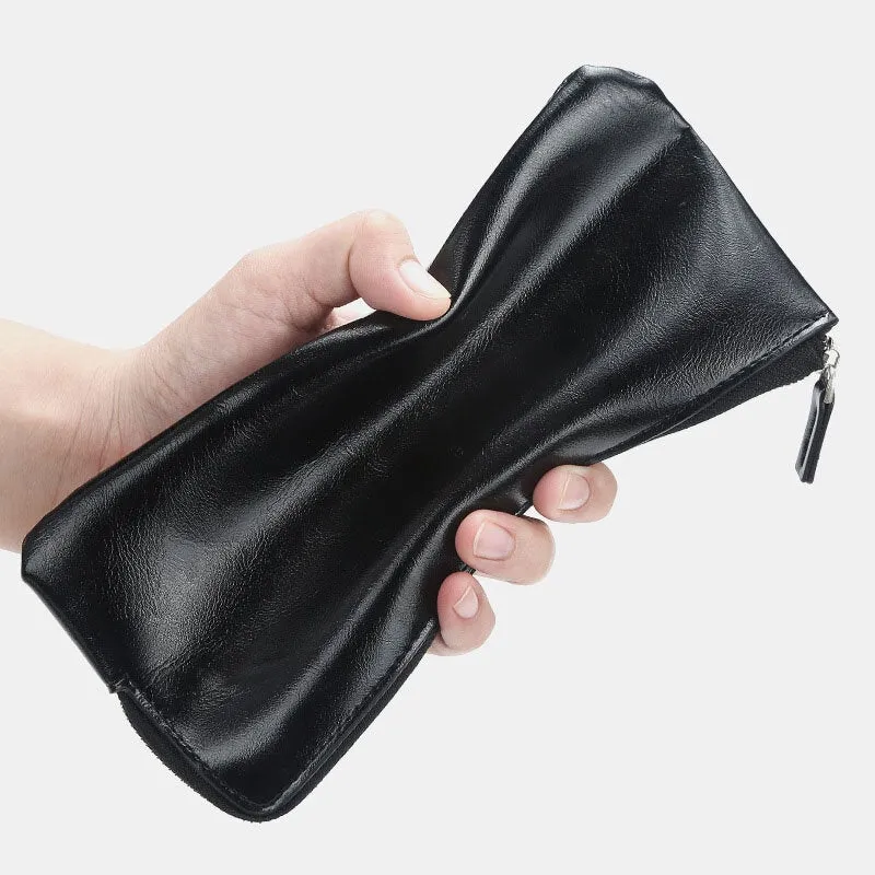 Men Faux Leather Long Phone Bag Zipper Wallet Card Holder Clutches Bag