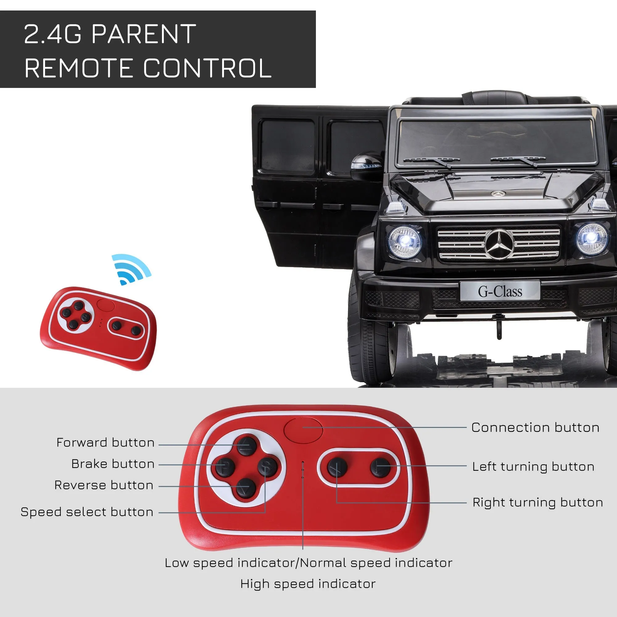 Mercedes Benz G500 12V Kids Electric Ride On Car Toy w/ Remote Control