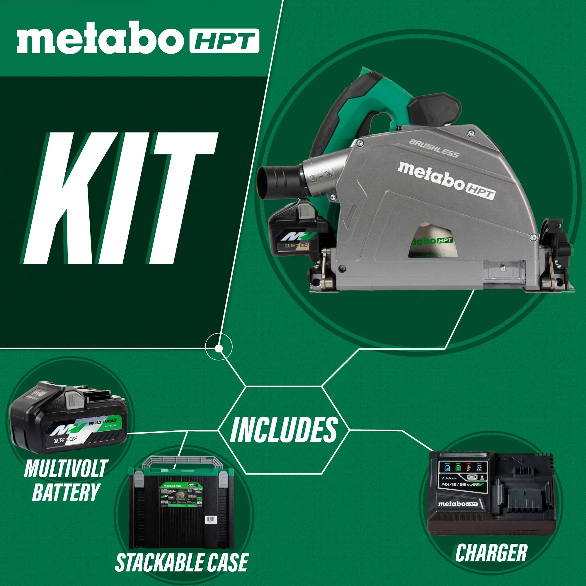 Metabo HPT C3606DPA 36V Track Saw Kit w/ 4AH Battery and Case