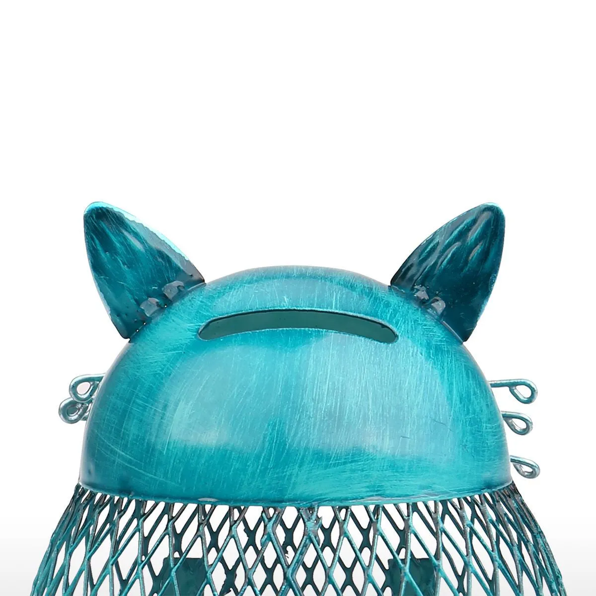 Metal Blue Cat Piggy Bank