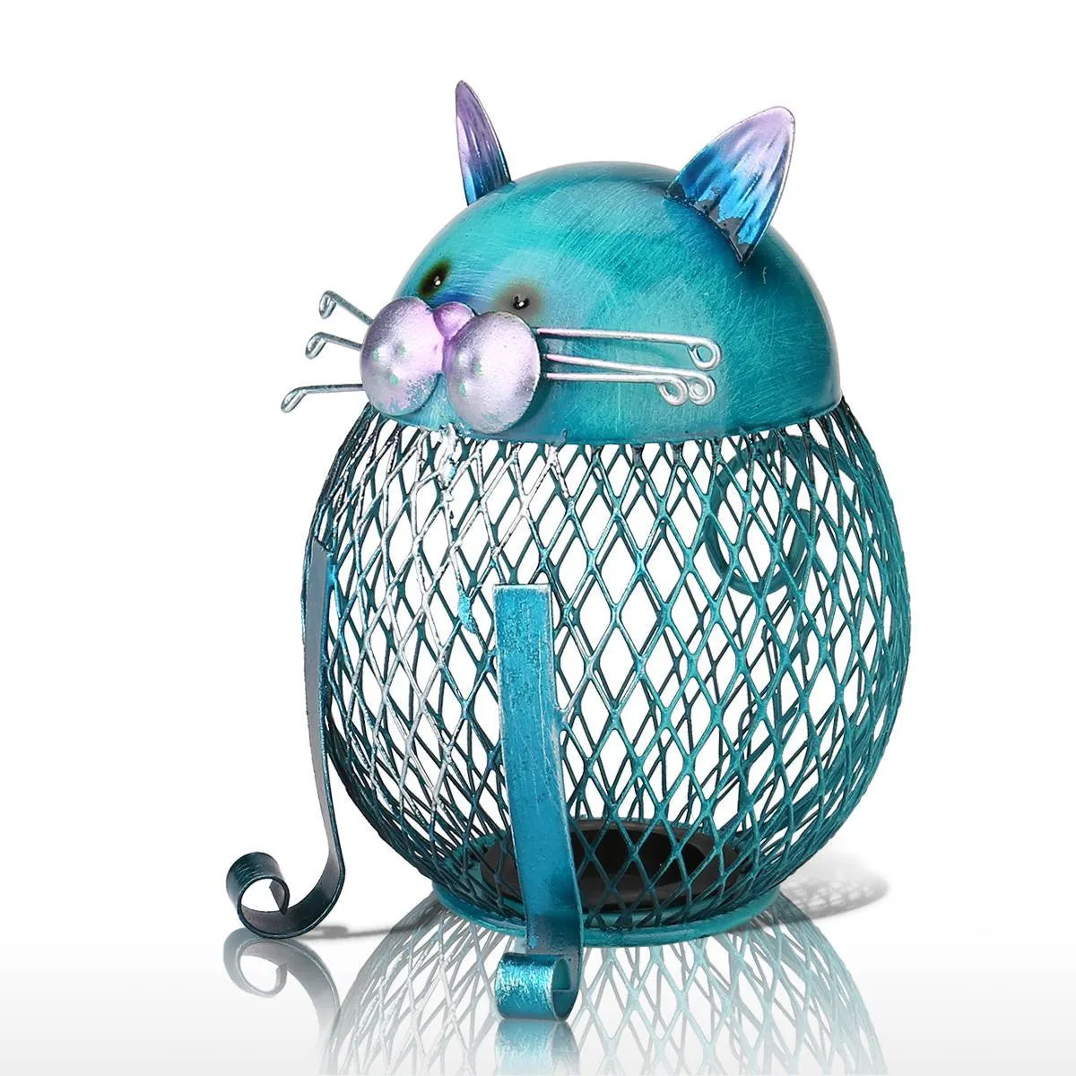 Metal Blue Cat Piggy Bank