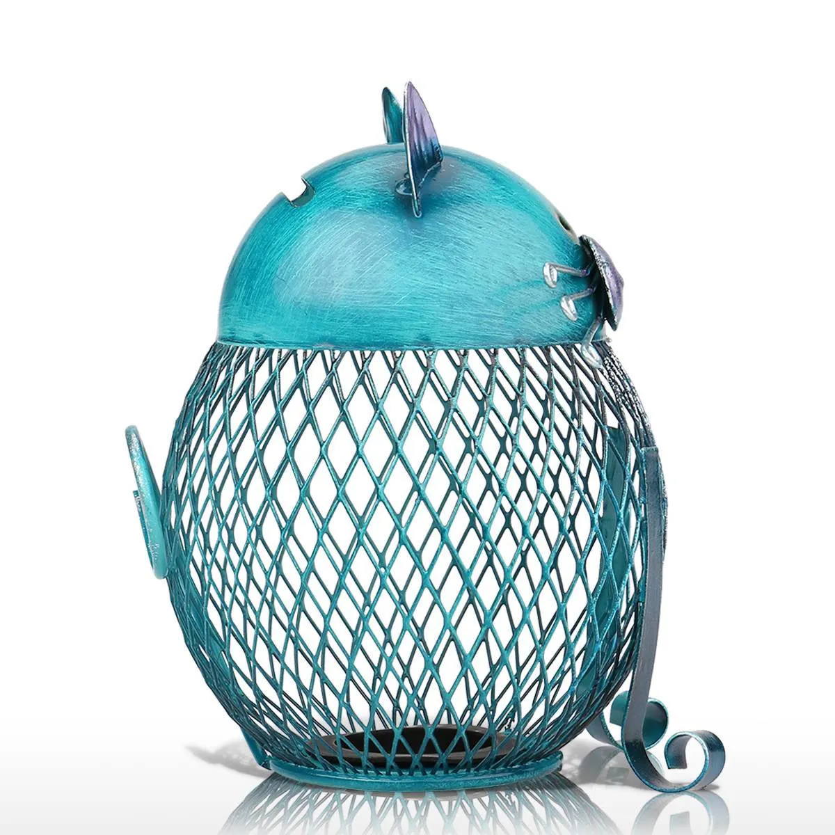 Metal Blue Cat Piggy Bank