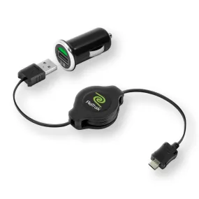 Micro USB Car Charger | 2.1 Amp Car Charger   USB Cable | Retractable Cord