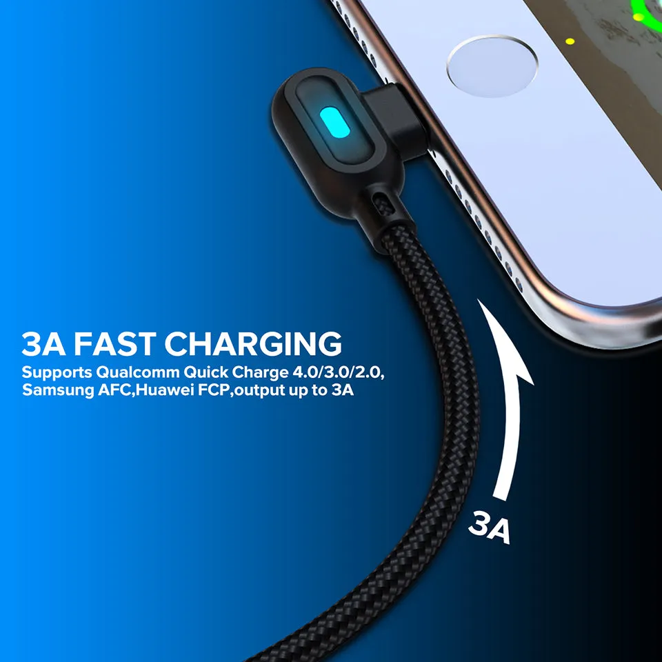 Micro USB Type C Cable Fast Charging Type-C Cable 90 Degree USB Charging USB-C Charger