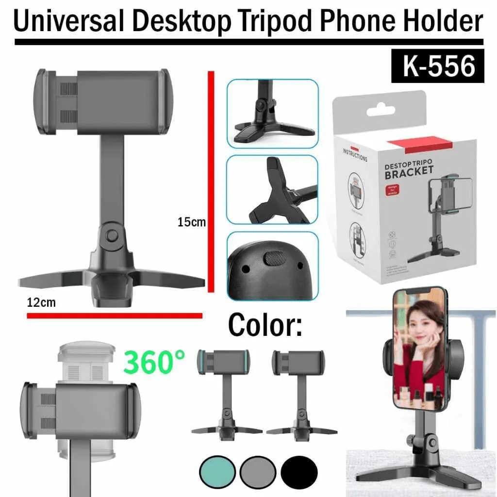 Mini Foldable 360° Desktop Tripod Camera Holder - K556