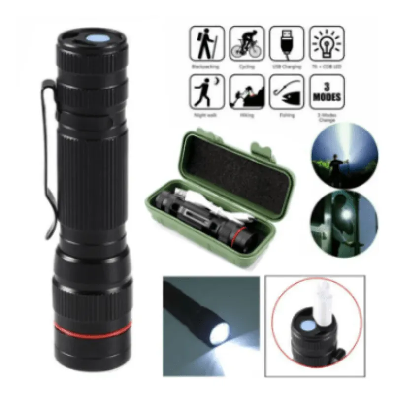 MINI LED FLASHLIGHT, 14500, W/ CASE & CHARGER