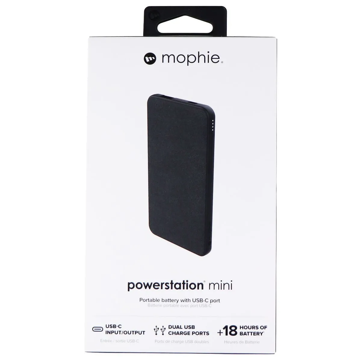 Mophie Powerstation Mini 5,000 mAh Battery with USB-C and USB-A Ports - Black