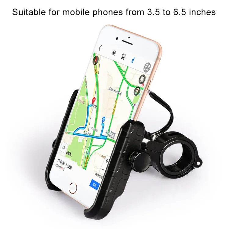 Motorcycles / Bicycle USB Charger QC 3.0 Fast Charging Phone Bracket, Suitable for 6-9cm Device(Black)