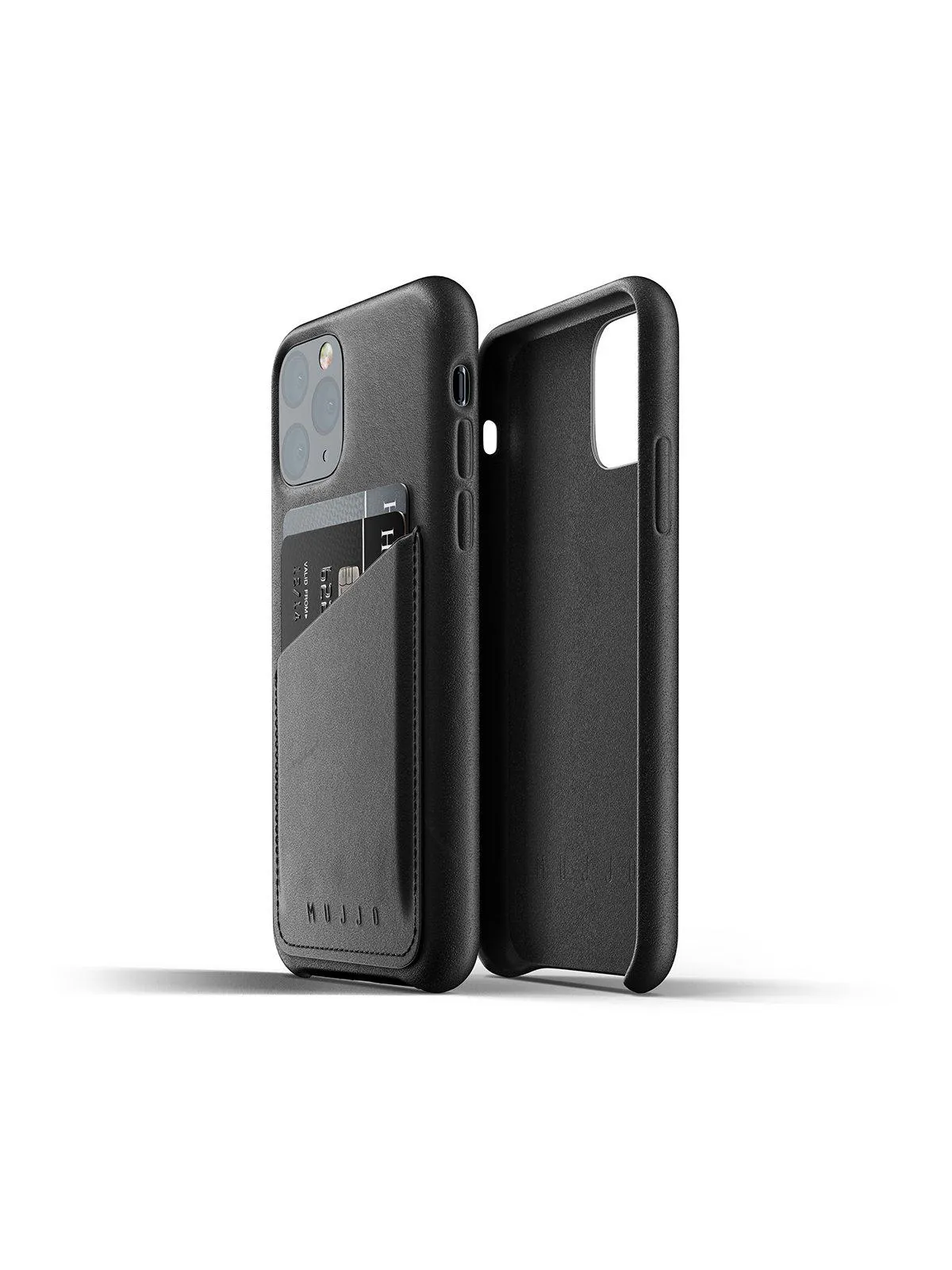 Mujjo Full Leather Wallet Case for iPhone 11 Pro Black