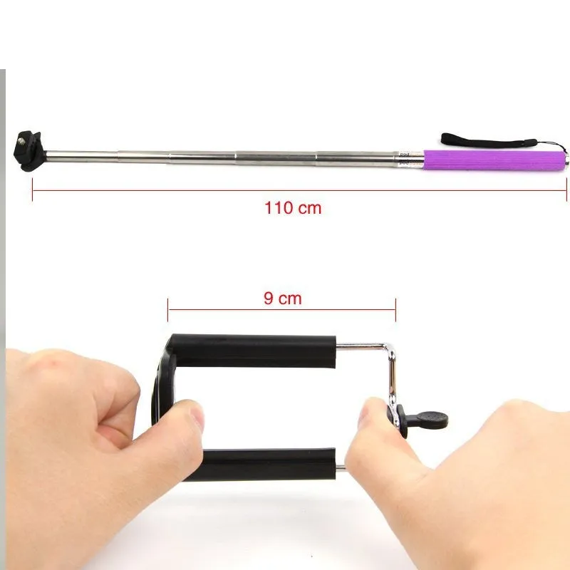 new Extendable Selfie Stick Bluetooth 6 Color Monopod clip Holder bluetooth Camera Shutter Remote Controller Android iOS