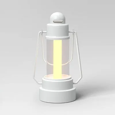 New - Threshold 11" Outdoor Patio Lantern LED Pillar Candle Modern Style, White