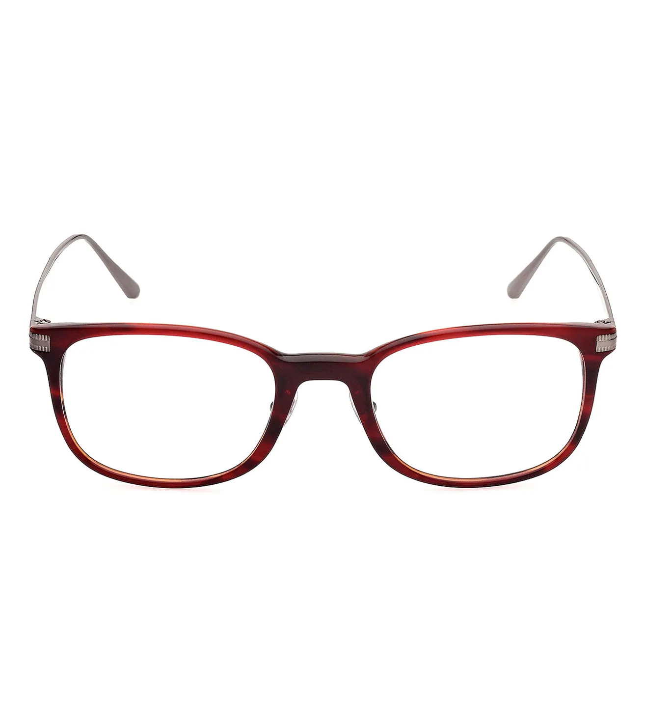 Omega Men's Shiny Bordeaux Rectangular Optical Frame