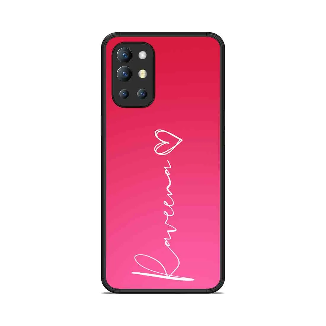 Oneplus 9R Back Cover with Name Customized Pink Phone Case with Signature Calligraphy Name