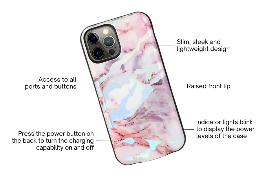 Pastel Holo Marble Battery Case