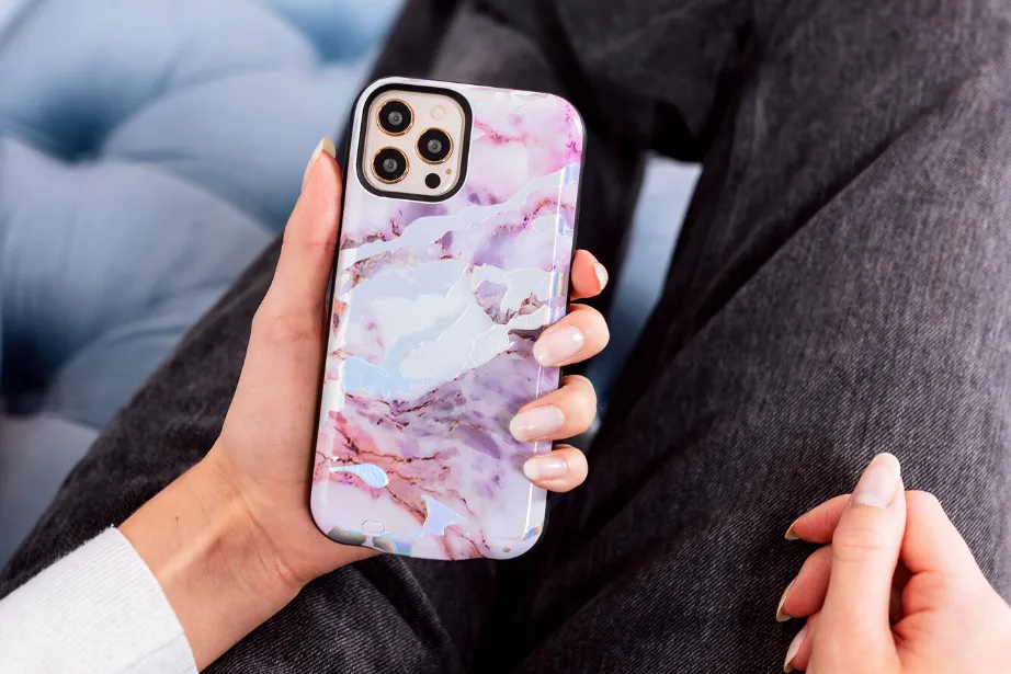 Pastel Holo Marble Battery Case